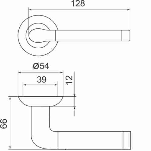 Комплект на 6 дверей - Ручка дверная межкомнатная Armadillo Stella LD28-1SN/CP-3 матовый никель/хром